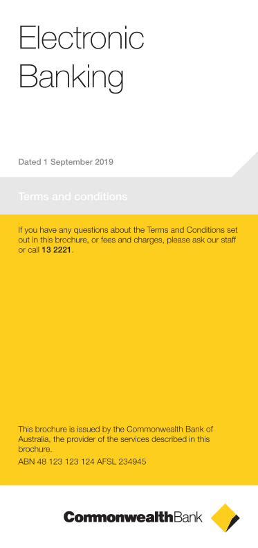 Electronic Banking Terms and Conditions of Use .